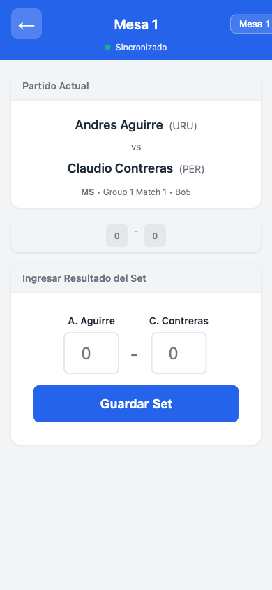 Marcador de arbitro en dispositivo movil